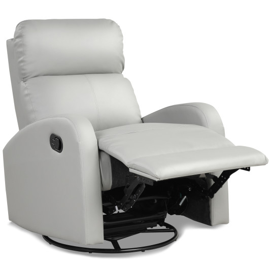 Recliner Chair Swivel Rocker Sofa Lounger Footrest Gray