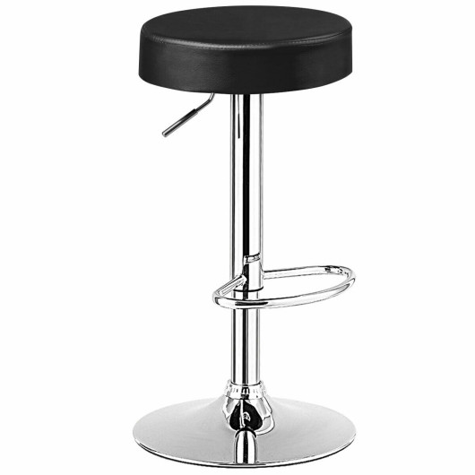 Image of 1 PC Round Bar Stool Adjustable Swivel Pub Chair-Black
