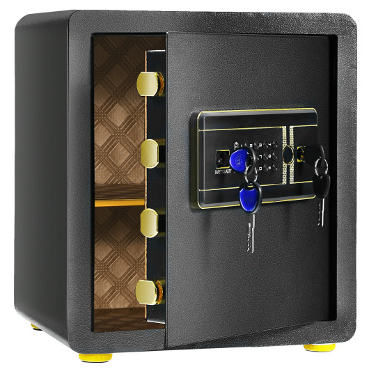 Image of 1.25 Cu Feet Electronic Digital Security Safe Box with Keypad and Key for Home Office