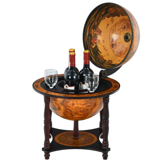 Image of 23 Inch Globe Wine Bar Stand for Dining Room and Living Room-Coffee