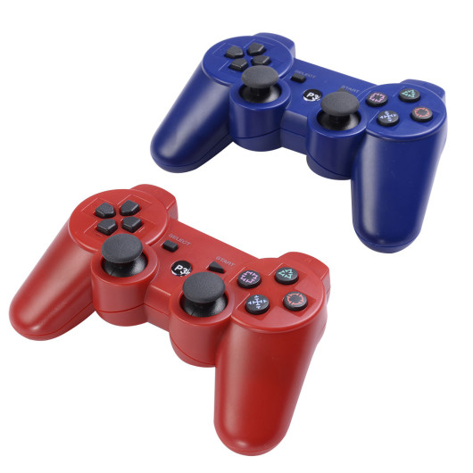 Lot 2 Wireless Controller for Sony PS3 Red Blue Play Station 3
