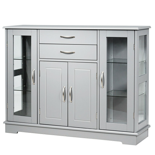 Buffet Server Storage Cabinet Gray
