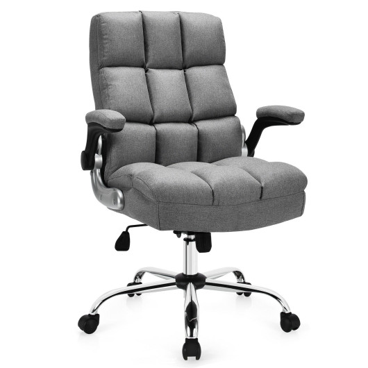 Swivel Office Chair Flip Up Arm Office Gray