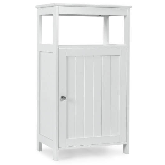 Bathroom Floor Cabinet with Adjustable Shelf-White
