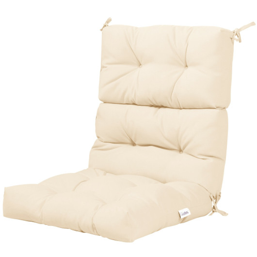 Image of 22 x 44 Inch Tufted Outdoor Patio Chair Seating Pad-Beige