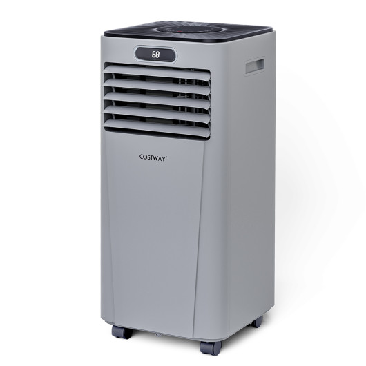 10000 BTU v Portable Air Conditioner with Remote Control-Gray