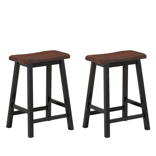 Image of 24 Inch Height Set of 2 Home Kitchen Dining Room Bar Stools-Coffee