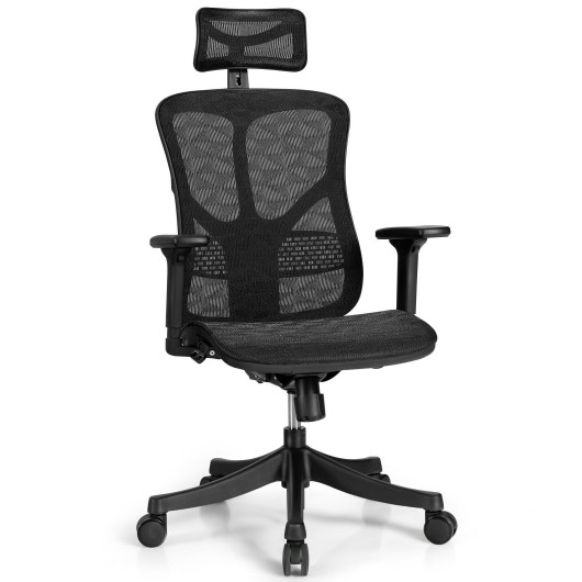 Image of Ergonomic High Back Mesh Adjustable Swivel Office Chair-Black