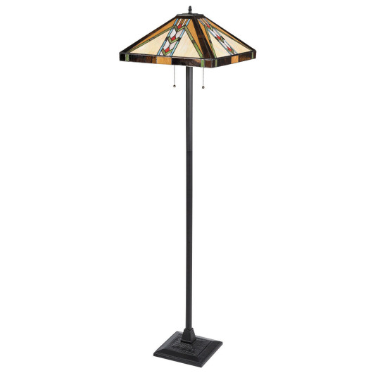 Tiffany-Style 2-Light Standing Lamp w/ 18