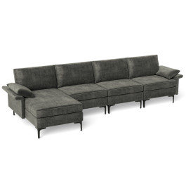 Extra Large L-shaped Sectional Sofa with Reversible Chaise