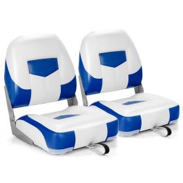 MSC Fishing Folding Boat Seats,One Pair Pack (s104 White/Blue)
