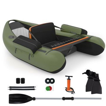 Costway Multi-Color Inflatable Fishing Float Tube with Adjustable Straps  and Storage Pockets and Fish Ruler OP70141 - The Home Depot
