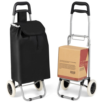 Folding Light Weight Wheeled Shopping Trolley Cart with Large Capacity 