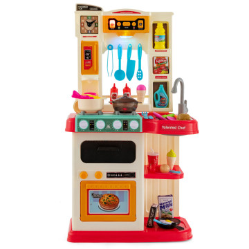 64 Pieces Realistic Kitchen Playset for Boys and Girls with Sound and Lights