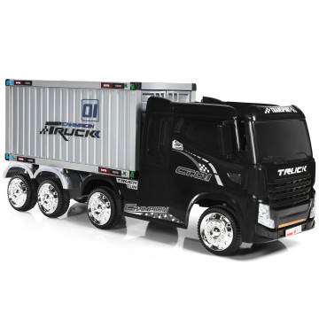 Moment deugd Dakraam 12V Kids Semi-Truck with Container and Remote Control - Costway