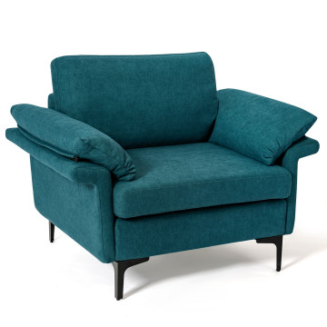 Modern Fabric Accent Armchair with Original Distributed Spring and Armrest Cushions