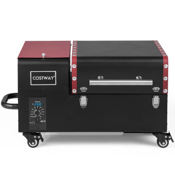 Movable Pellet Grill and Smoker with Temperature Probe