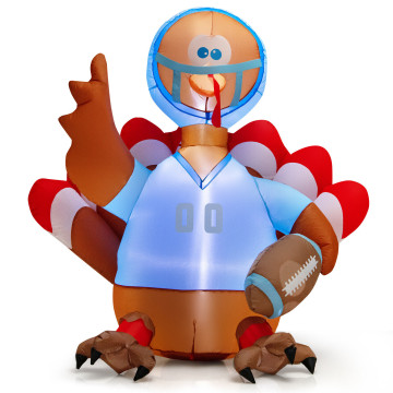 5 Feet Inflatable Thanksgiving Turkey Football Player with Lights
