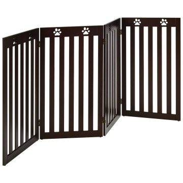 36 Inch Folding Wooden Freestanding Pet Gate  with 360° Hinge