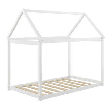 Stable Kids Platform Floor Bed with Roof ang Heavy-Duty Slats