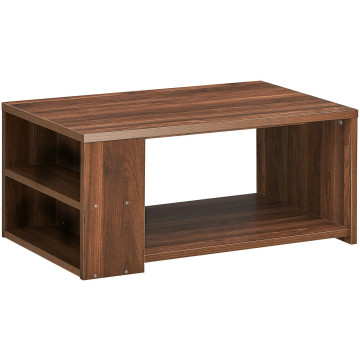 Coffee Table with Storage Shelves and Smooth Surface
