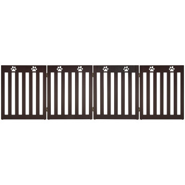 24 Inch Folding Wooden Freestanding Pet Gate Dog Gate with 360° Hinge 