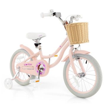 16" Kid's Bike with Training Wheels and Adjustable Handlebar Seat