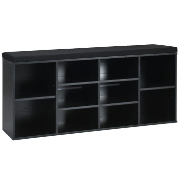 10-Cube Organizer Shoe Storage Bench with Cushion for Entryway