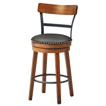 25.5-Inch 360-Degree Bar Swivel Stools with Leather Padded