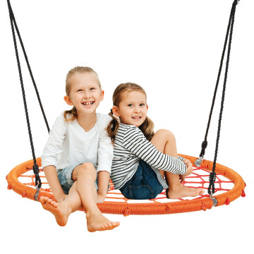 40 Inch Spider Web Tree Swing Kids Outdoor Play Set with Adjustable Ropes