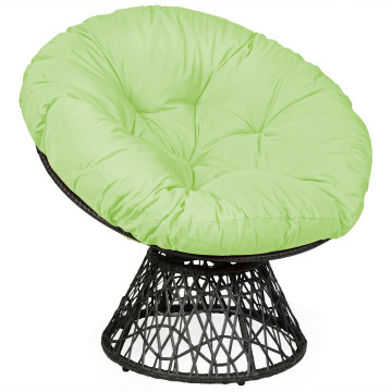 Rattan Papasan Chair Ergonomic 360-degree Swivel Soft Cushion Garden