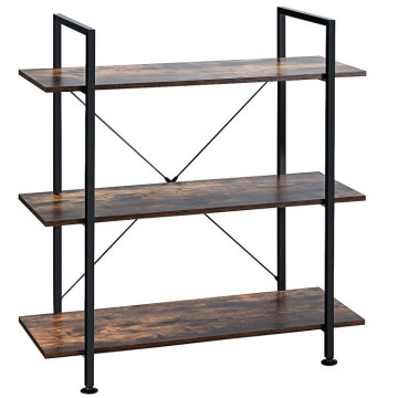 3/5 Tiers Industrial Bookcase with Metal Frame for Home Office