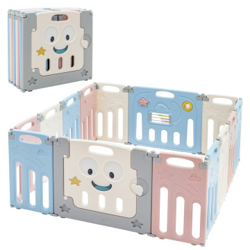 14-Panel Foldable Baby Playpen Kids Activity Centre