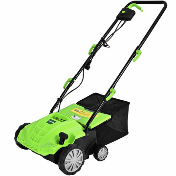 12Amp Corded Scarifier 13” Electric Lawn Dethatcher with 40L Collection Bag