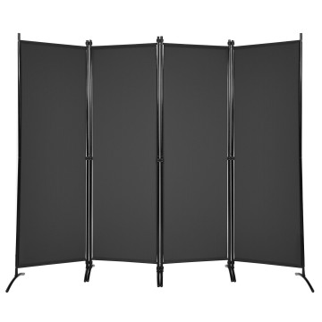 5.6 Feet 4 Panel Room Divider with Steel Frame