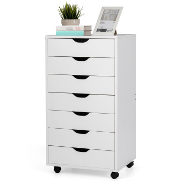 Mobile Lateral Filing Organizer with 7 Drawers and Wheels
