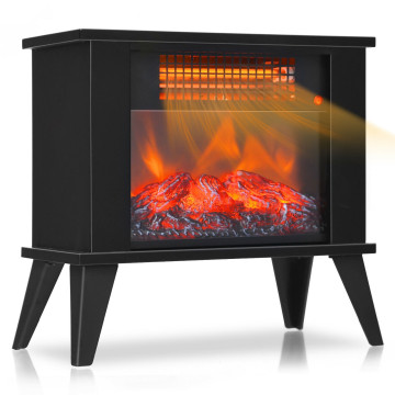 14 Inch Portable Electric Fireplace Heater with Realistic Flame Effect