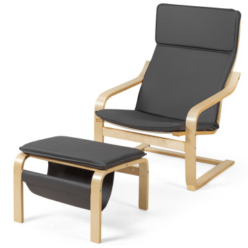 Relax Bentwood Lounge Chair  Set with Magazine Rack