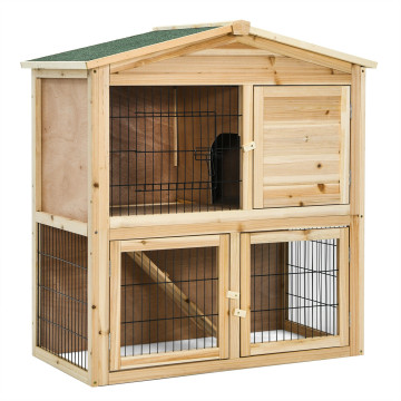 35 Inch Wooden Chicken Coop with Ramp