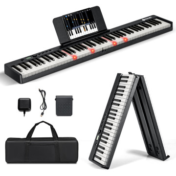88-Key Folding Electric Lighted Piano Full-Size Portable Keyboard MIDI