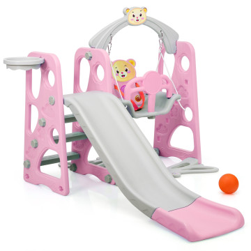 3-in-1 Toddler Climber and Swing Set Slide Playset
