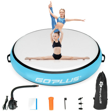 40 Inch Inflatable Round Gymnastic Mat Tumbling Floor Mat with Electric Pump