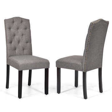 Set of 2 Modern Tufted Dining Chairs with Padded Seat