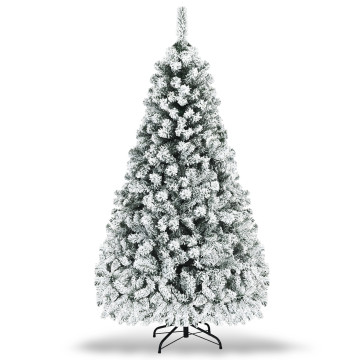 Pre-Lit Premium Snow Flocked Hinged Artificial Christmas Tree