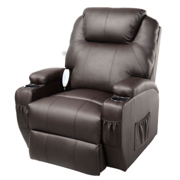 Faux Leather Heated Massage Recliner Chair with Remote