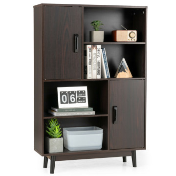 Generic kcase Bookcase Cabinet inet Shelve Door Lockable d Doo Office Storage Wooden pboard D Shelves e Wooden Beech Cupboard 