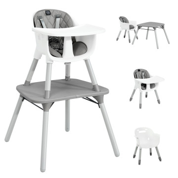 4-in-1 Baby Convertible Toddler Table Chair Set with PU Cushion