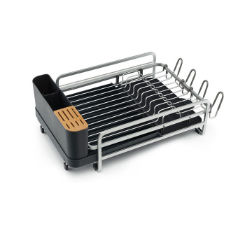 Dish Drying Rack, Expandable Dish Rack with Drainboard Spout in