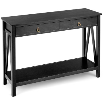 Console Table with Drawer Storage Shelf for Entryway Hallway