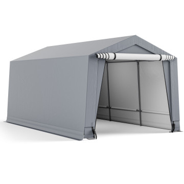 10 x 16 Feet Outdoor Portable Heavy Duty Carport Canopy Garage with Doors